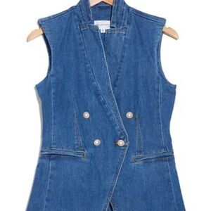 Avec Les Filles Blue Denim Vest